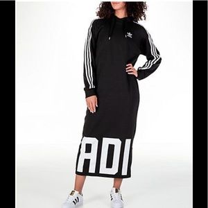 Adidas Originals Hoodie Sweatshirt Midi Dress XS